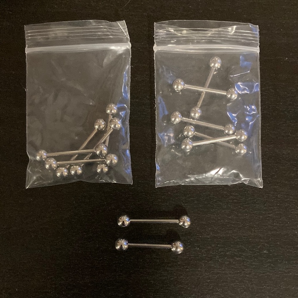NWOT 14 gauge barbell (body jewelry) bundle